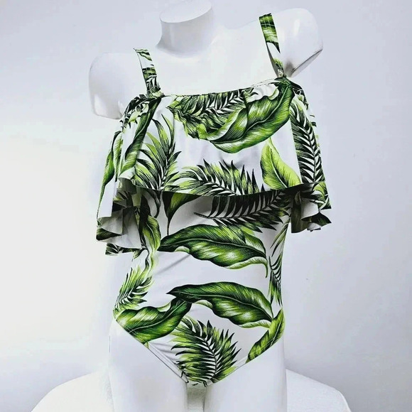 Gabifresh ruffle palm leaf swim suit 10 d/dd - Picture 8 of 12